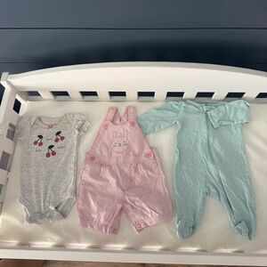Newborn baby girl 6 pcs Carters & H&M